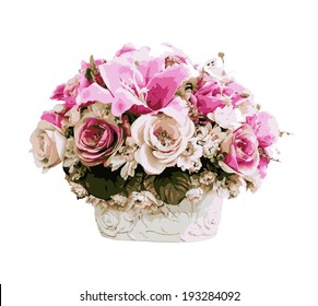 Vector flowers in vases
