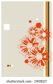 vector flowers with vertical stripes