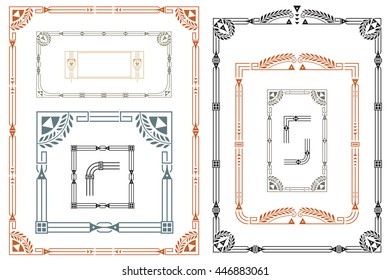 Vector flowers vintage labels on different versions for decoration and design. Three brushes included