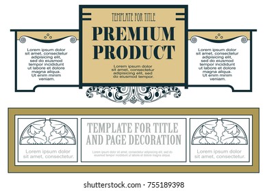 Vector flowers vintage labels on different versions for decoration and design.