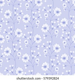 Vector flowery pattern. Seamless floral background for wrapping, textile, wallpaper. Decorative tile. 