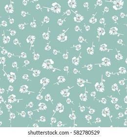 Vector flowery pattern. Seamless floral background for wrapping, textile, wallpaper. Soft tile.  
