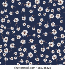 Vector flowery pattern. Seamless floral background for wrapping, textile, wallpaper. Soft tile.  