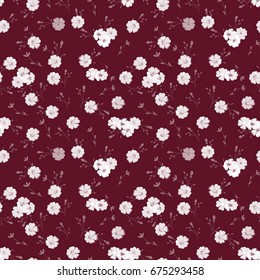 Vector flowery pattern. Seamless floral background for wrapping, textile, wallpaper. Decorative print.