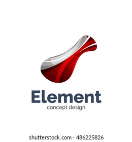 Vector con forma abstracta, plantilla de logotipo. Colorido icono comercial inusual