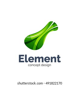 Vector flowing abstract shape, logo template. Colorful unusual business icon