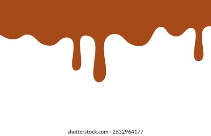 Vetor de chocolate fluido isolado em fundo branco. chocolate derretido, vetor de chocolate