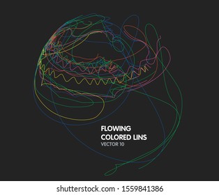Vector que fluye colorido fondo de líneas tecnológicas
