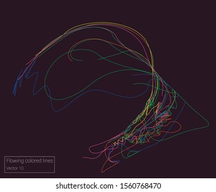 Vector flowing colorful tech lines background