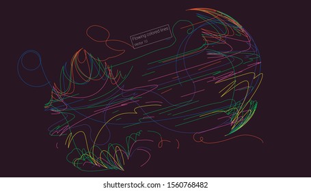 Vector flowing colorful tech lines background