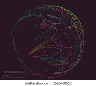 Vector que fluye colorido fondo de líneas tecnológicas