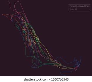 Vector flowing colorful tech lines background