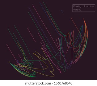 Vector que fluye colorido fondo de líneas tecnológicas