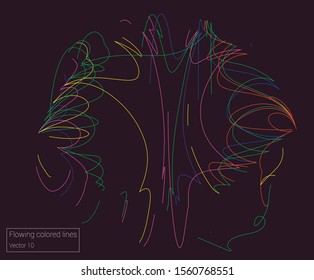 Vector flowing colorful tech lines background