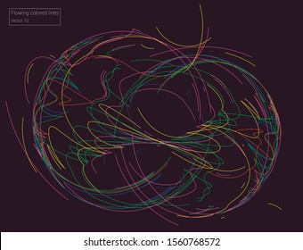 Vector flowing colorful tech lines background
