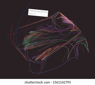 Vector flowing colorful tech lines background
