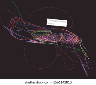 Vector flowing colorful tech lines background
