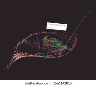 Vector flowing colorful tech lines background

