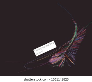 Vector flowing colorful tech lines background
