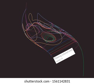 Vector flowing colorful tech lines background
