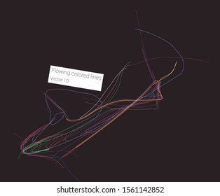 Vector que fluye colorido fondo de líneas tecnológicas
