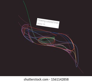Vector flowing colorful tech lines background
