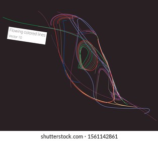 Vector flowing colorful tech lines background
