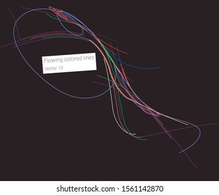 Vector que fluye colorido fondo de líneas tecnológicas
