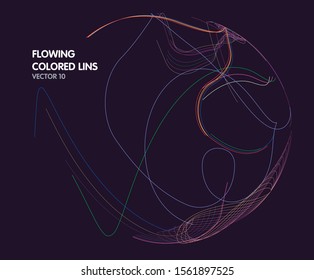 Vector que fluye colorido fondo de líneas tecnológicas