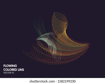 Vector que fluye colorido fondo de líneas tecnológicas
