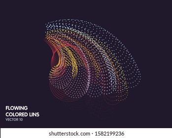 Vector flowing colorful tech lines background

