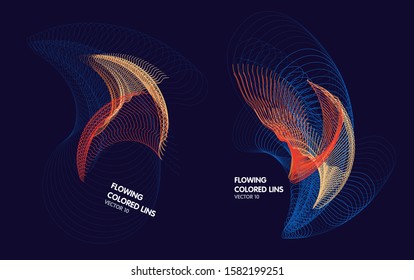 Vector que fluye colorido fondo de líneas tecnológicas
