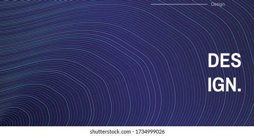 Vector flowing dark color tech lines background for website template.