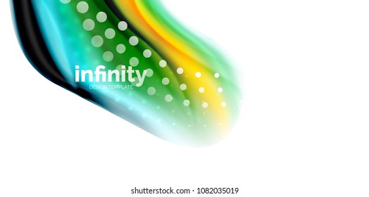 Vector flowing liqiud colors isolated on white, wave abstract background template