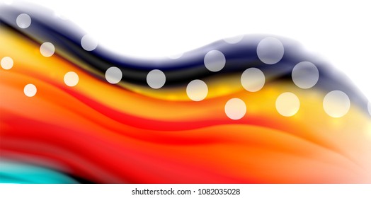 Vector que fluye colores liqiud aislados en una plantilla de fondo abstracta de onda blanca