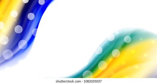 Vector flowing liqiud colors isolated on white, wave abstract background template