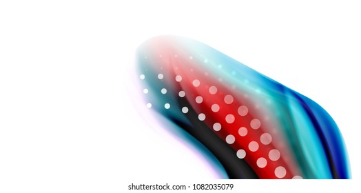 Vector flowing liqiud colors isolated on white, wave abstract background template