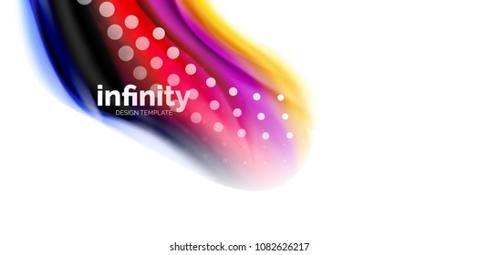 Vector flowing liqiud colors isolated on white, wave abstract background template