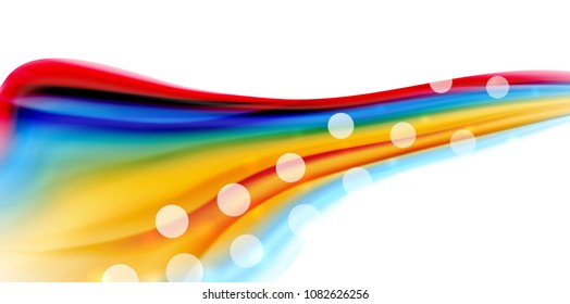 Vector flowing liqiud colors isolated on white, wave abstract background template