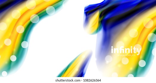 Vector que fluye colores liqiud aislados en una plantilla de fondo abstracta de onda blanca