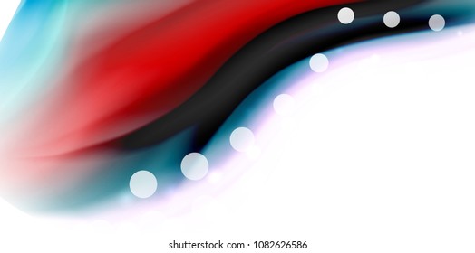 Vector que fluye colores liqiud aislados en una plantilla de fondo abstracta de onda blanca