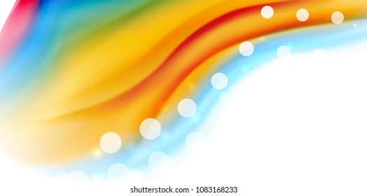 Vector que fluye colores liqiud aislados en una plantilla de fondo abstracta de onda blanca