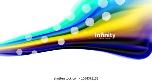 Vector que fluye colores liqiud aislados en una plantilla de fondo abstracta de onda blanca