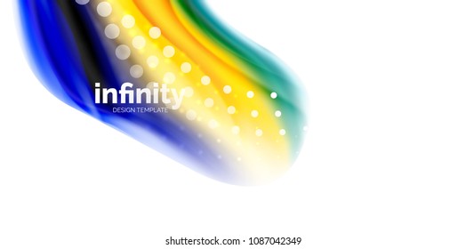 Vector que fluye colores liqiud aislados en una plantilla de fondo abstracta de onda blanca