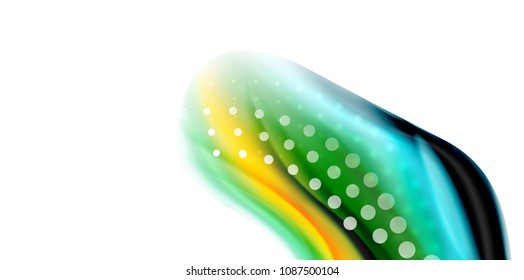 Vector flowing liqiud colors isolated on white, wave abstract background template