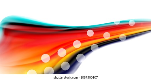Vector que fluye colores liqiud aislados en una plantilla de fondo abstracta de onda blanca