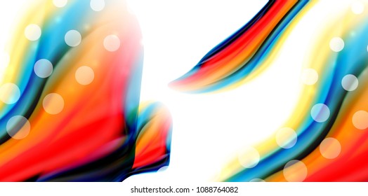 Vector que fluye colores liqiud aislados en una plantilla de fondo abstracta de onda blanca