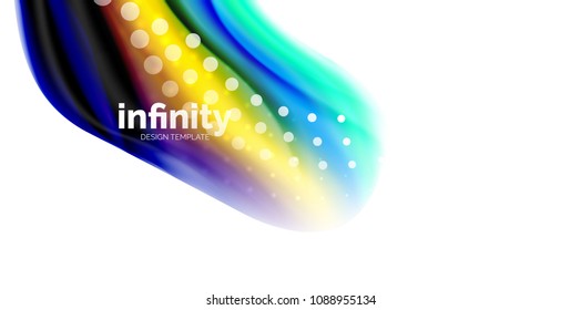 Vector flowing liqiud colors isolated on white, wave abstract background template