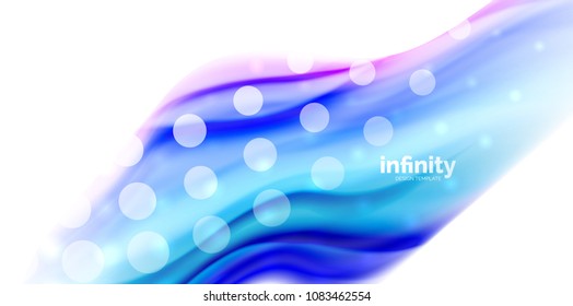 Vector flowing liquid colors isolated on white, wave abstract background template