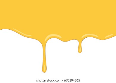 vector flows of sweet honey on the white background in cartoon style